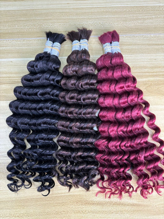 Luxury Color Braiding Hair Bundles – Body Wave, Natural Wave, Loose Wave, Deep Wave, Italian Curly, Water Wave, Deep Curly (12–18")
